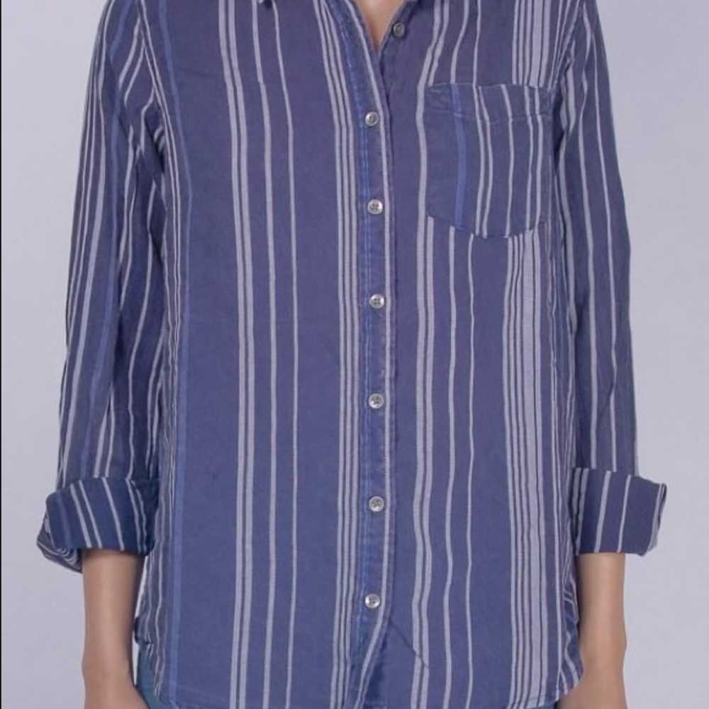 Blue striped button up